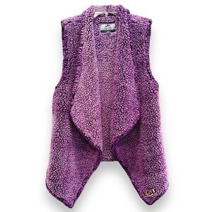 Summit Sportswear Kickoff Collection Size XL Purple Sherpa LSU Vest